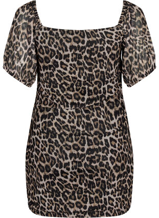 Short mesh dress with leopard print, Leo, Packshot image number 1