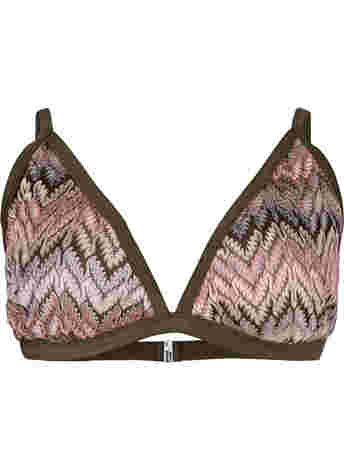 Patterned triangle bikini top