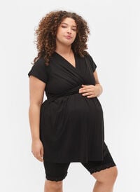 Short sleeve maternity blouse, Black, Model