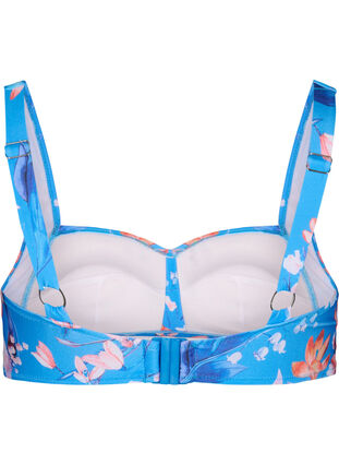 Printed bikini top, Bright Blue Print, Packshot image number 1