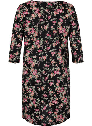 Cotton night dress, Black Pink Oran Flow, Packshot image number 1