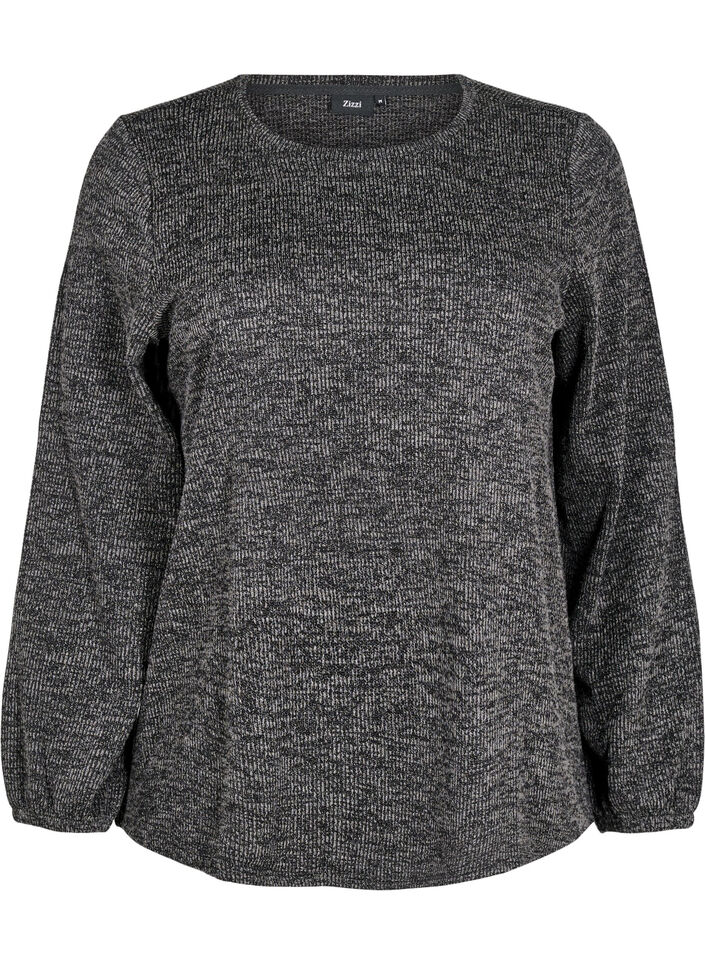 FLASH - Jersey blouse with long sleeves, Grey, Packshot image number 0