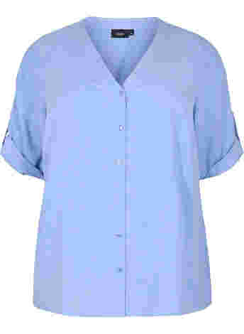 Shirt with 3/4 sleeves and v-neckline