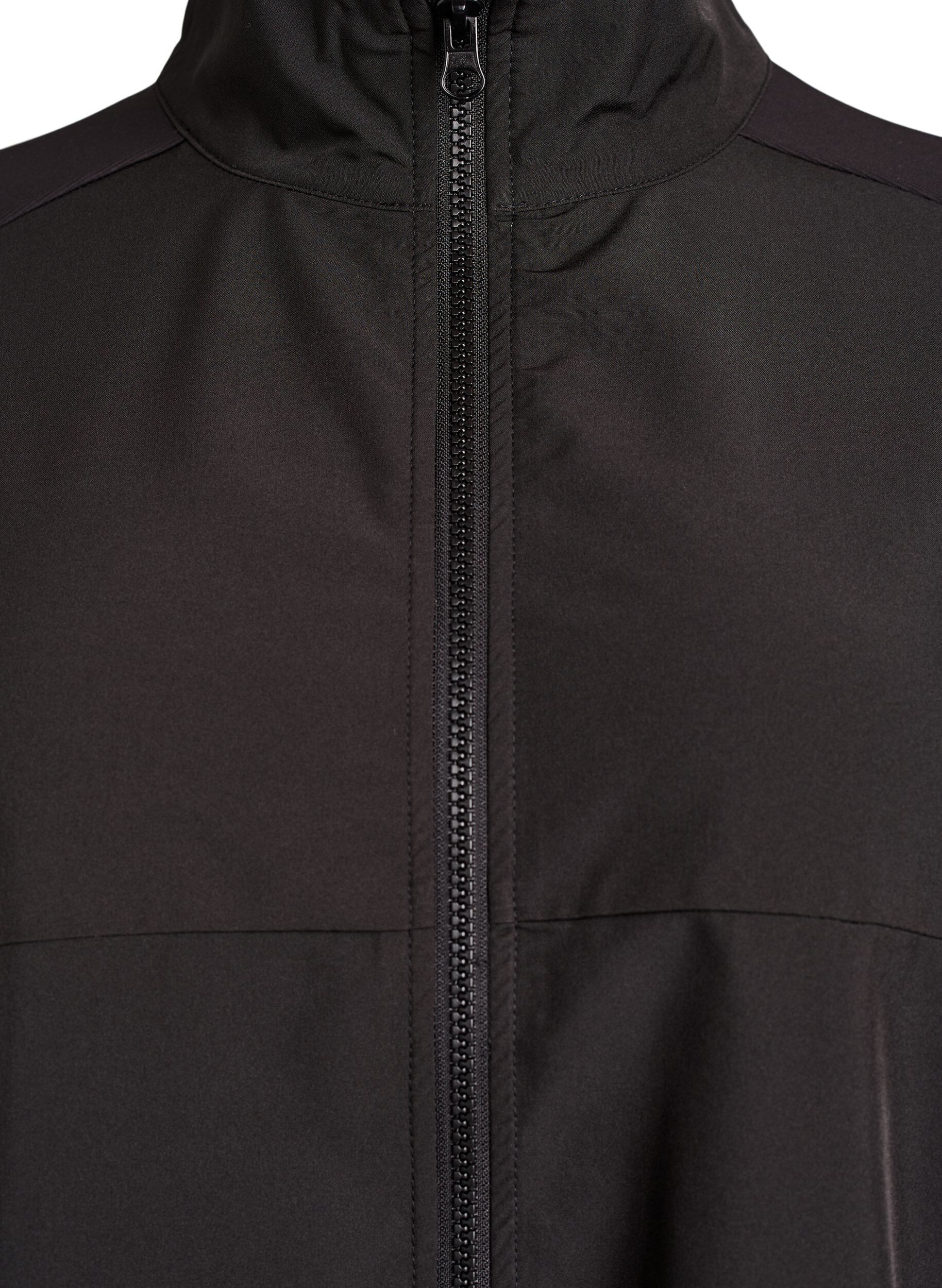 Zizzifashion Sporty lightweight jacket with a high neck and pockets, Black, Packshot image number 2