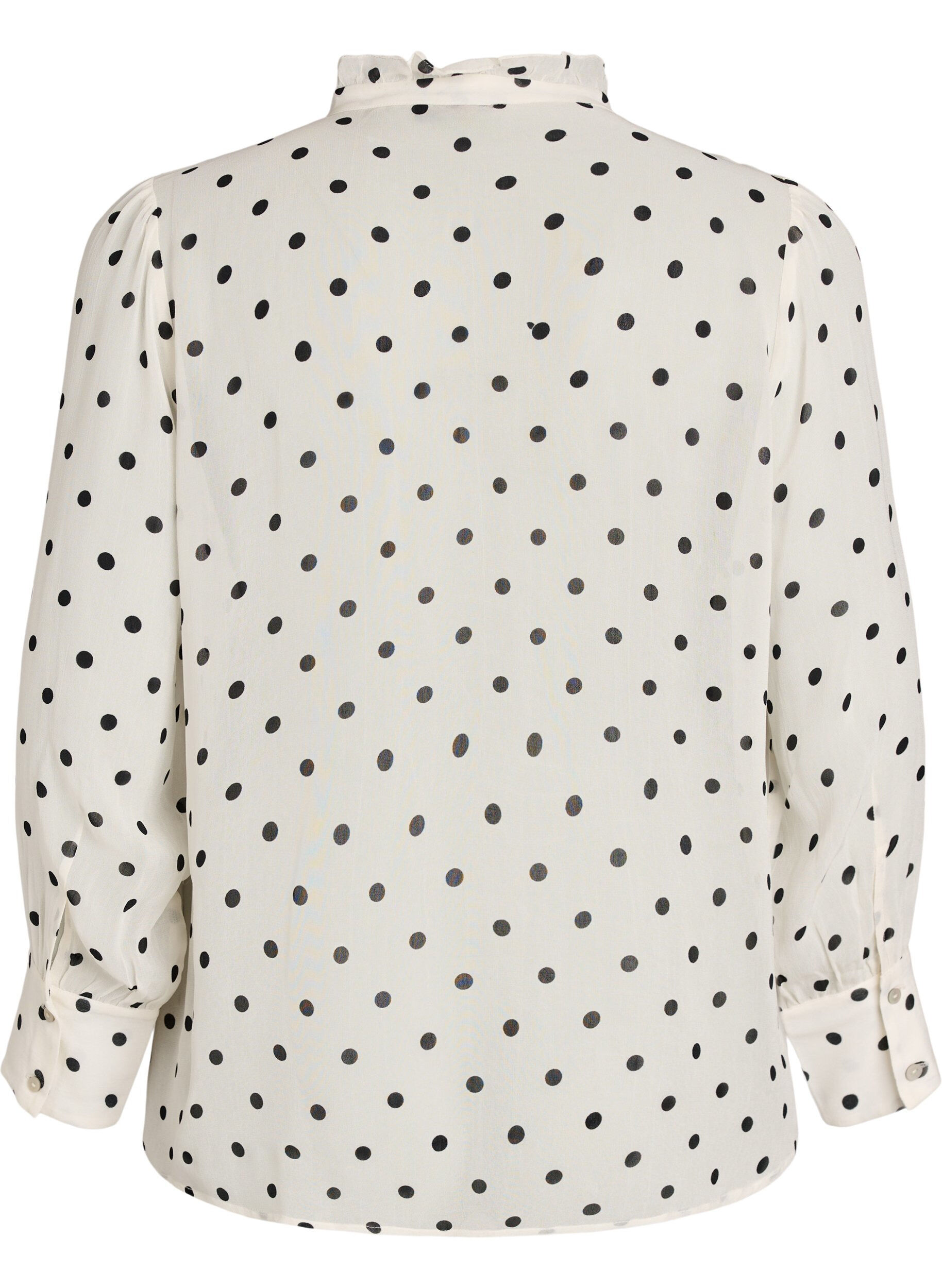 ZizzifashionViscose blouse with a ruffle collar, White, Packshot image number 1
