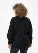 Blouse with ruffles and broderie anglaise, Black, Model image number 1