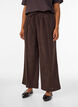 Corduroy trousers with wide legs and a high waist, Brown, Model image number 2