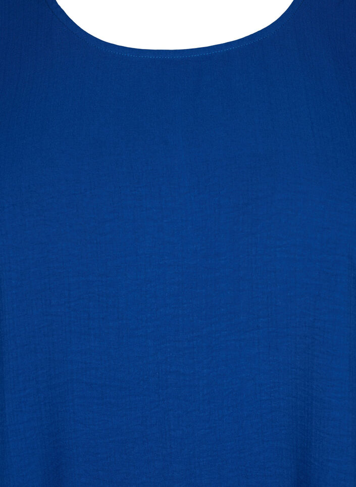 Short-sleeved blouse with a bow at the back, Estate Blue, Packshot image number 2