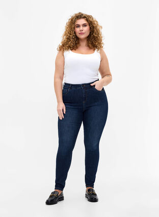 Super slim jeans with high waist, Dark Blue, Model image number 0