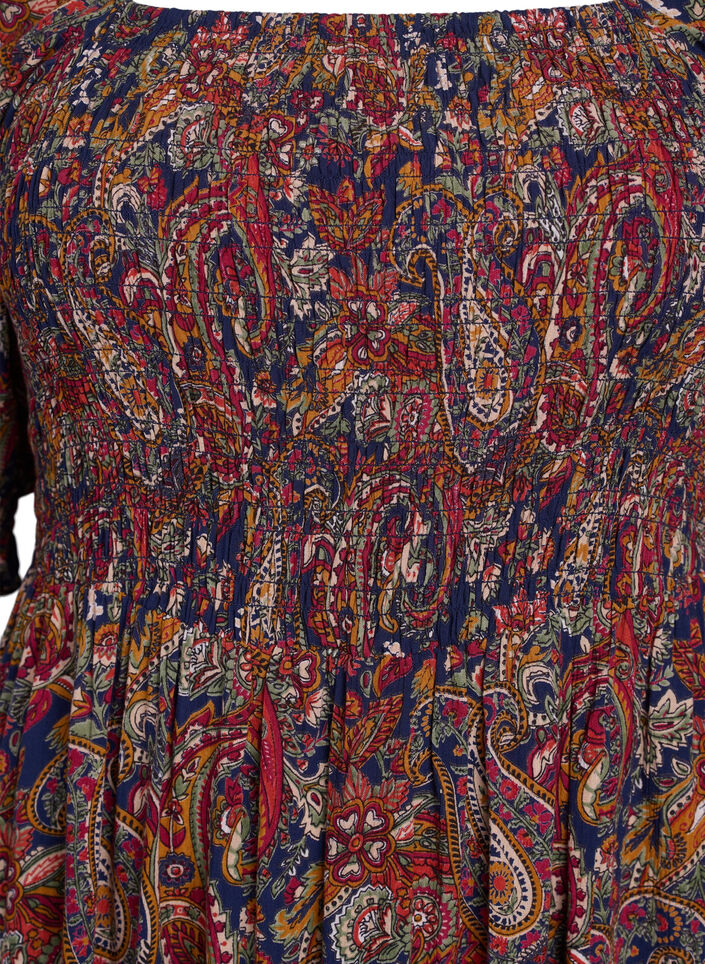 Summer dress in viscose with paisley print, Blue, Packshot image number 2