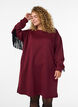 Knee-length sweat dress with fringes, Dark Bordeaux, Model image number 1