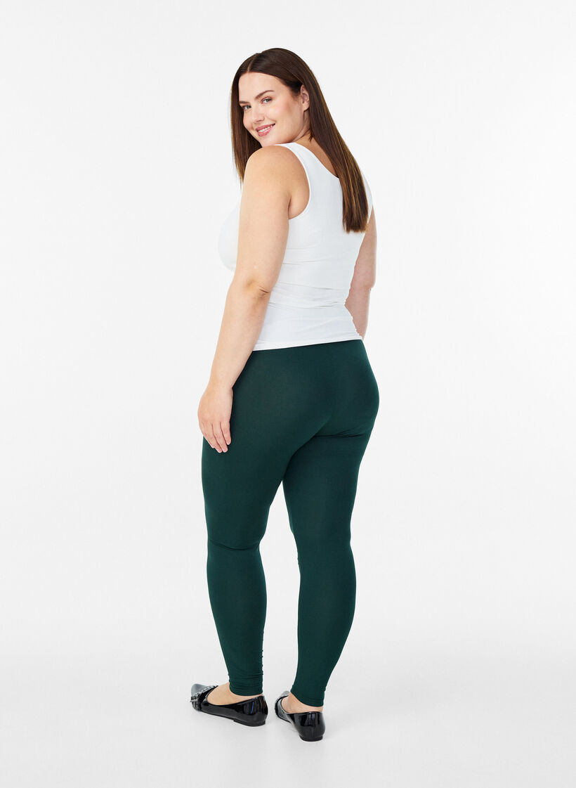 Basic leggings in viscose, Green, Model image number 2