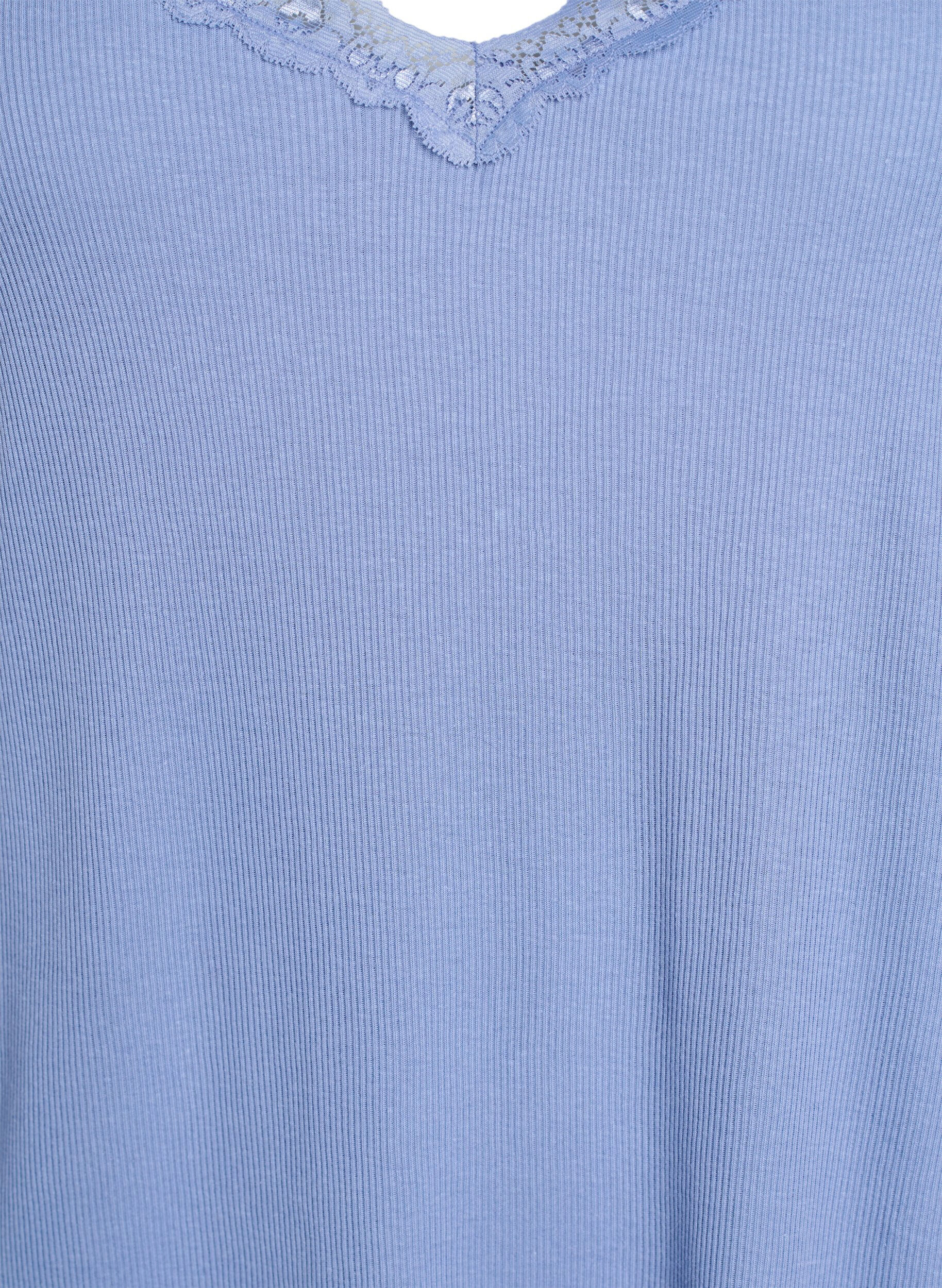 Zizzifashion Nightgown with lace hem, Blue, Packshot image number 2