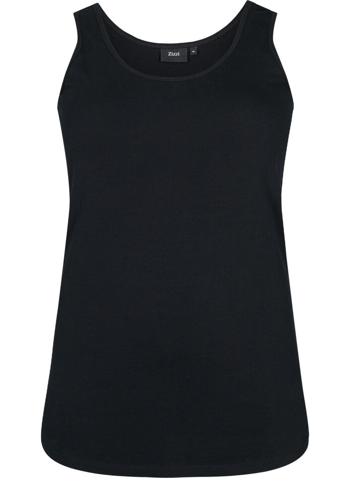 Cotton basic top, Black, Packshot
