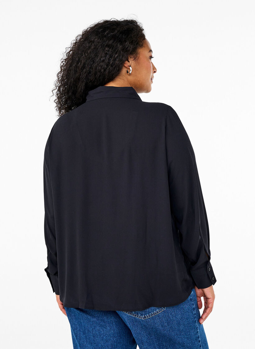 Classic shirt with long sleeves, Black, Model image number 1