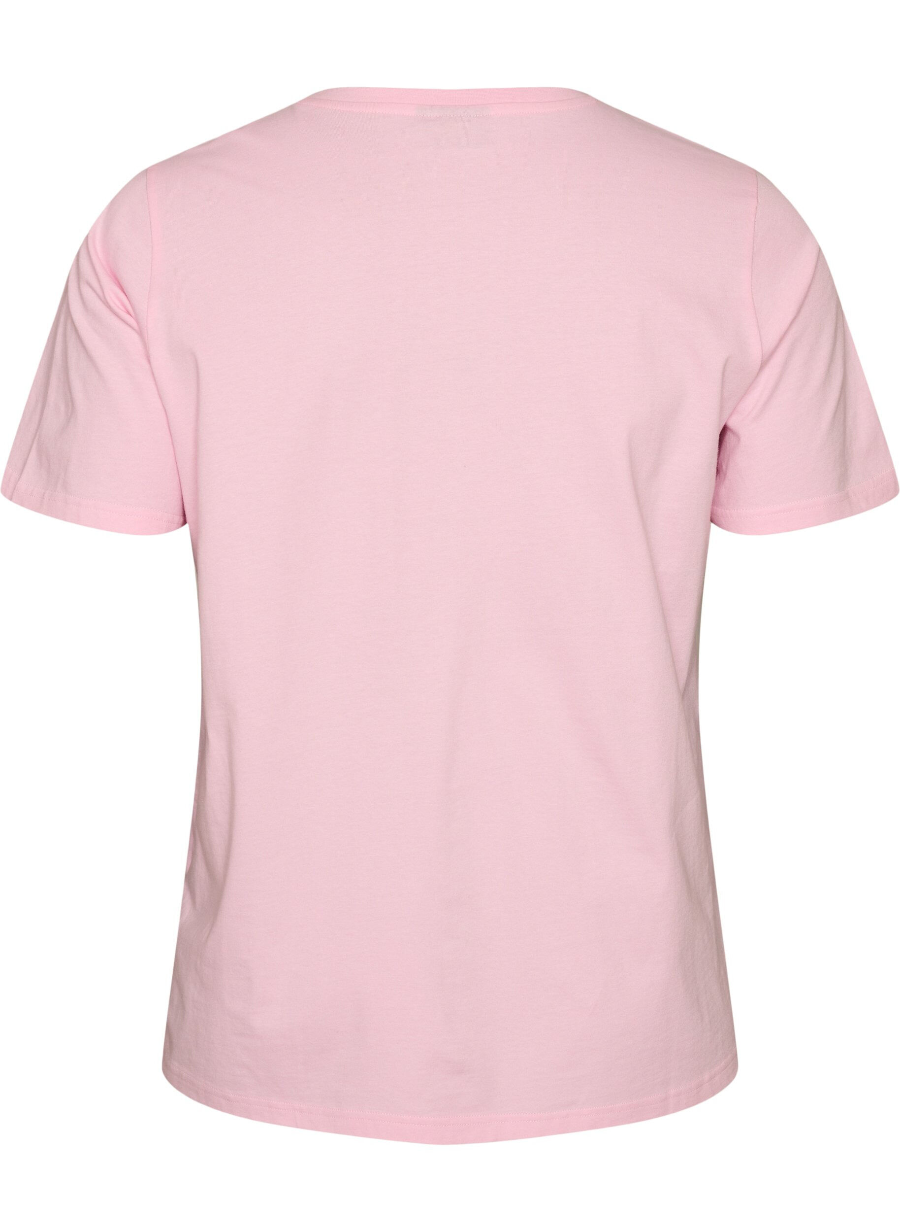 ZizzifashionOrganic cotton T-shirt with front print, Pink, Packshot image number 1