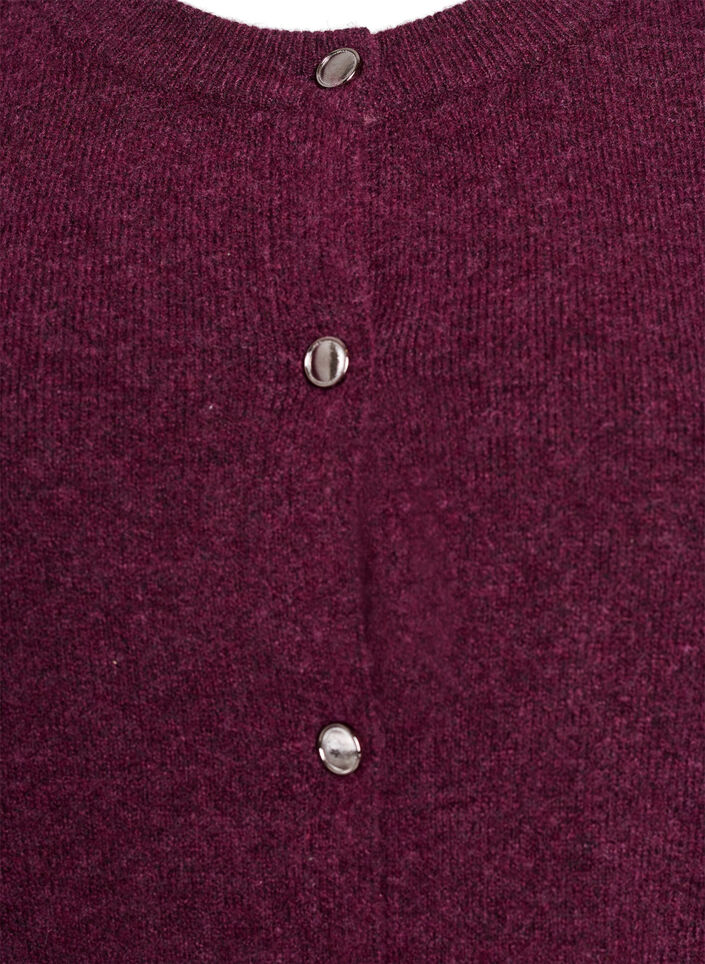 Knitwear cardigan with short sleeves, Dark Bordeaux, Packshot image number 2