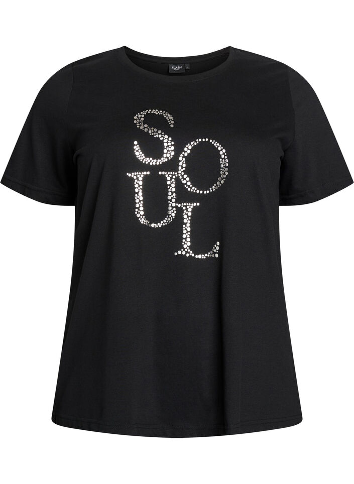 T-shirt with motif, Black, Packshot image number 0