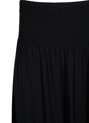 FLASH - Viscose maxi skirt with smocking, Black, Packshot image number 2