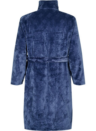 Dressing gown with zip and pockets, Peacoat, Packshot image number 1
