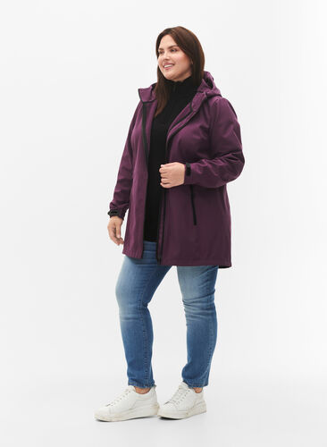 Short softshell jacket with pockets, Hortensia, Model image number 2