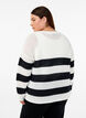 Long-sleeved striped knitted blouse, Vanilla, Model image number 2