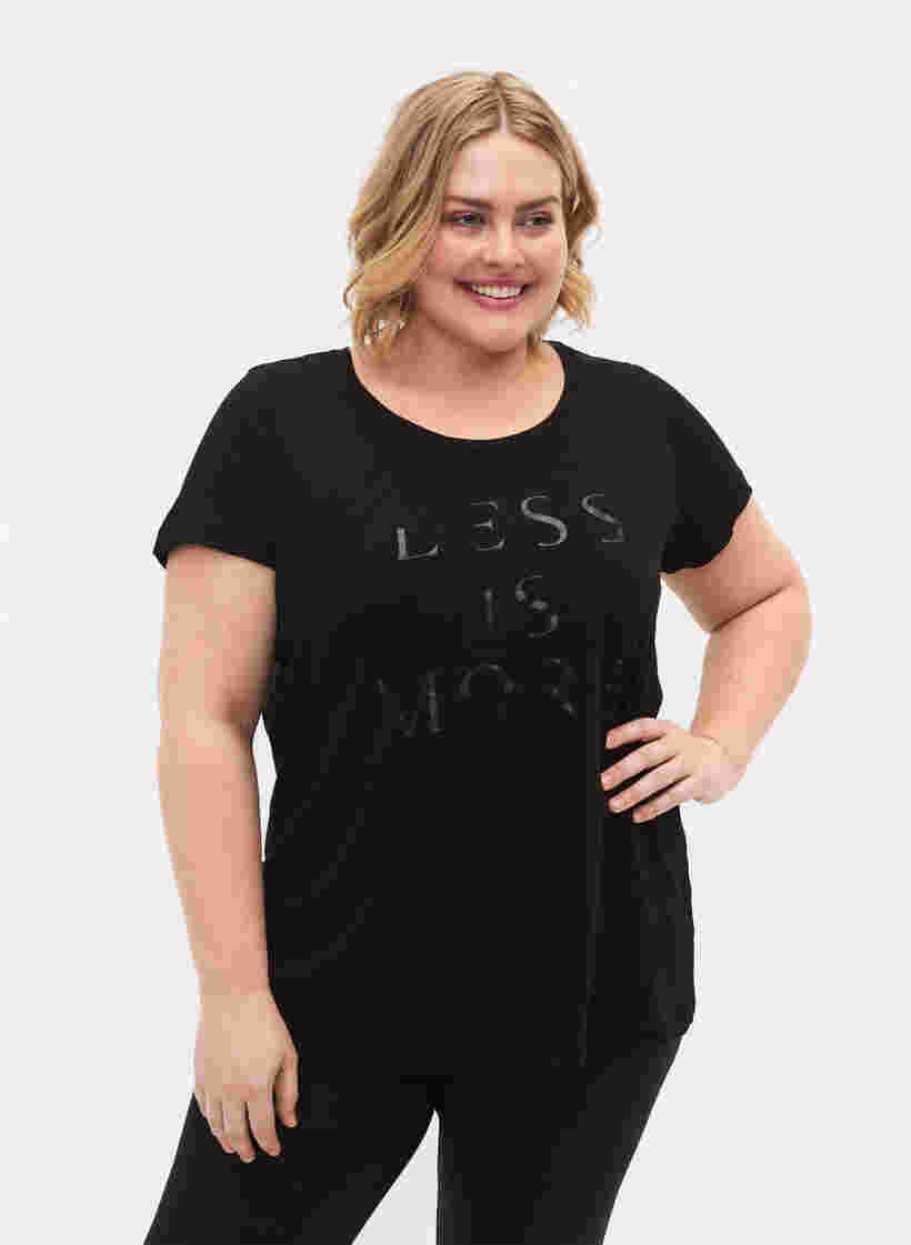 Sports t-shirt with print, Black w.Less Is More, Model