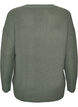 Long rib-knit blouse with a V-neck, Green, Packshot image number 1