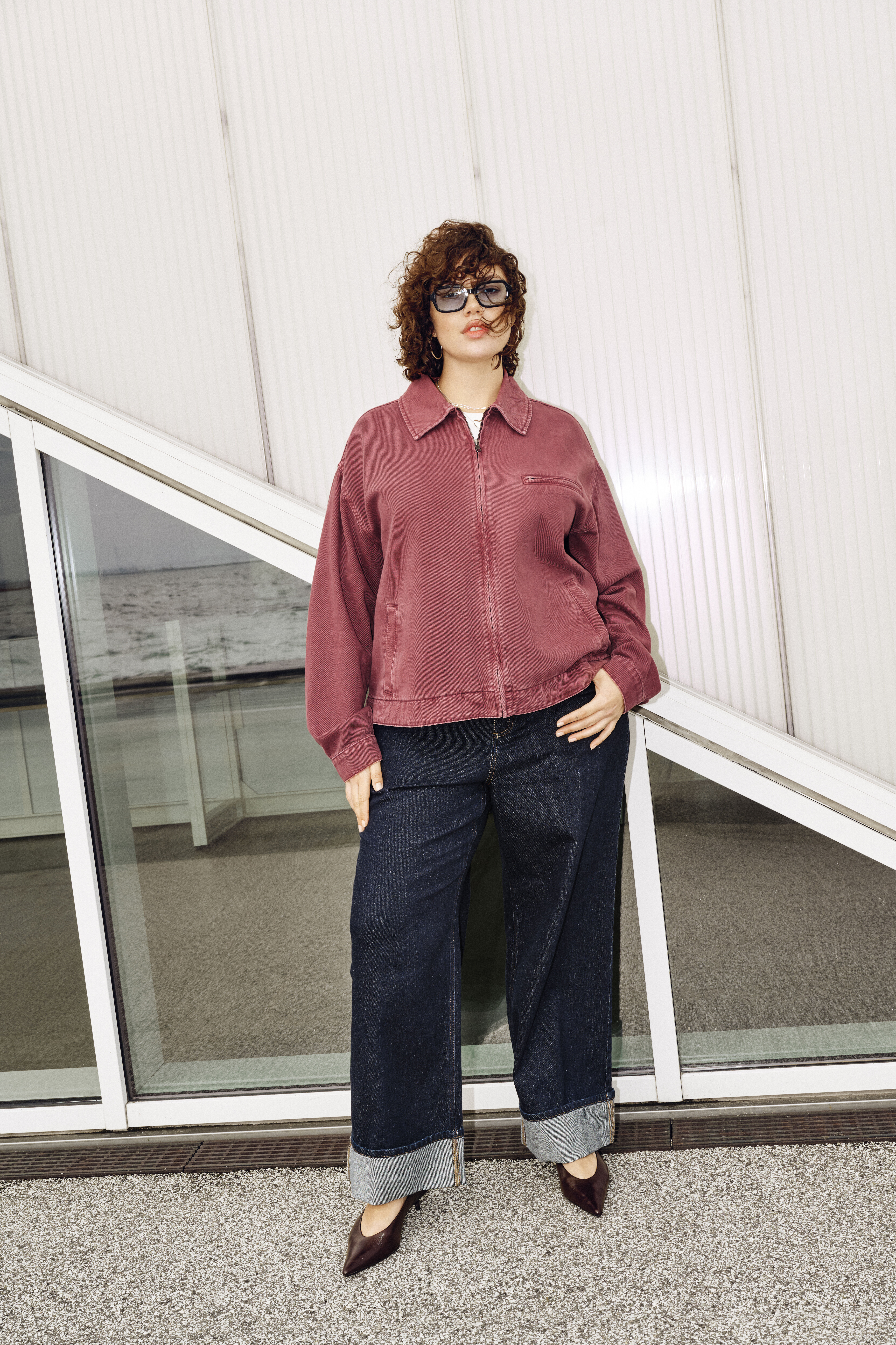 Zizzifashion Coloured denim jacket, , Model