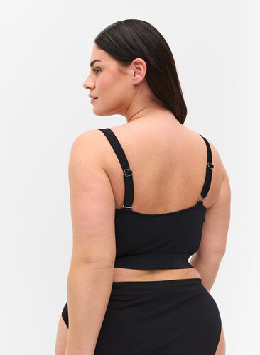 One shoulder bikini top, Black, Model image number 1