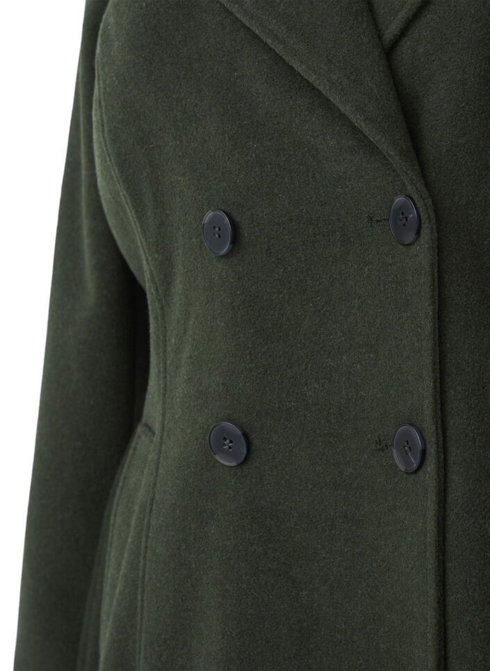 Short wool jacket with belt, Forest Night Mel., Packshot image number 2