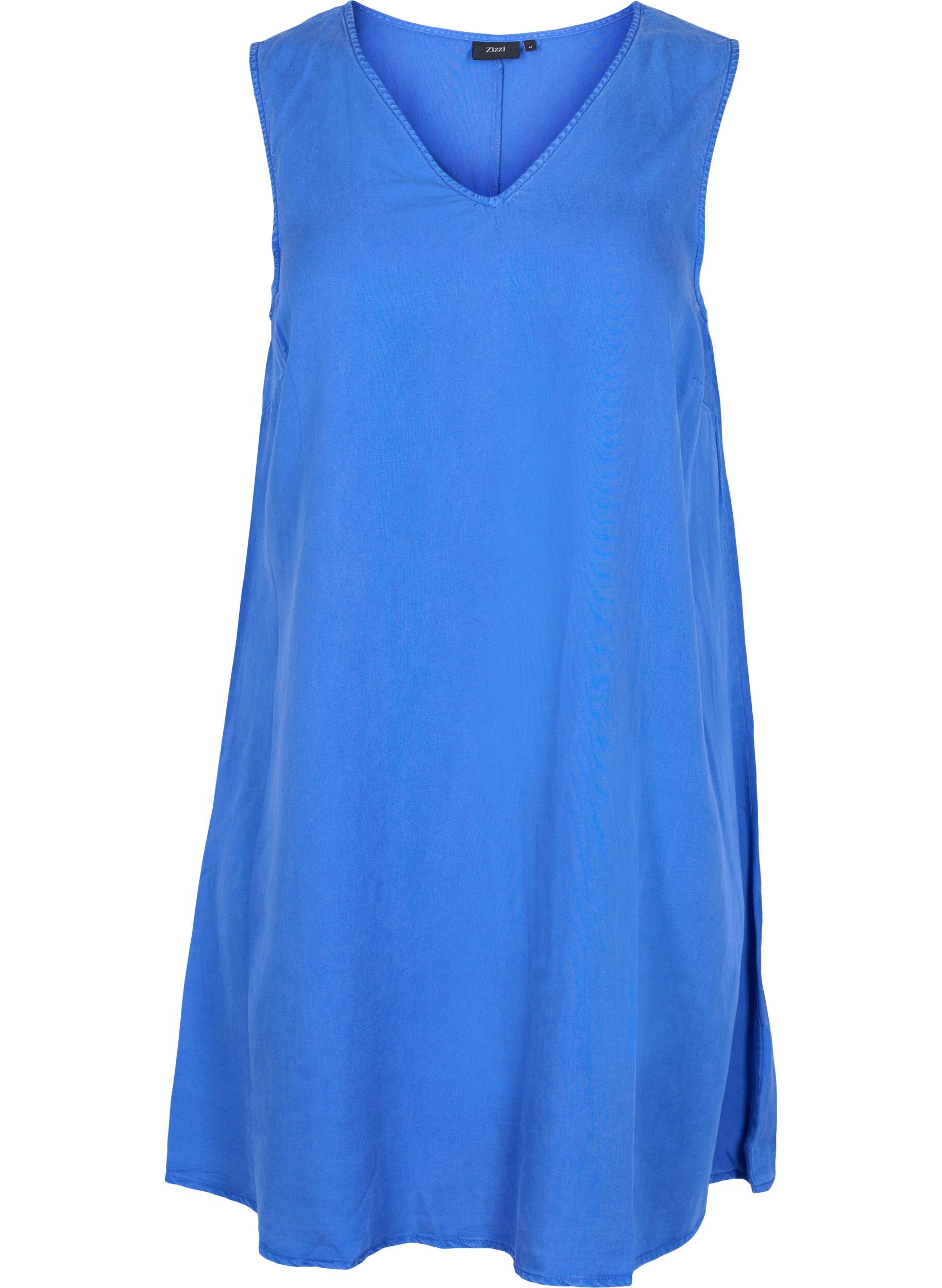 Zizzifashion Spencer dress with v-neckline, Dazzling Blue, Packshot image number 0