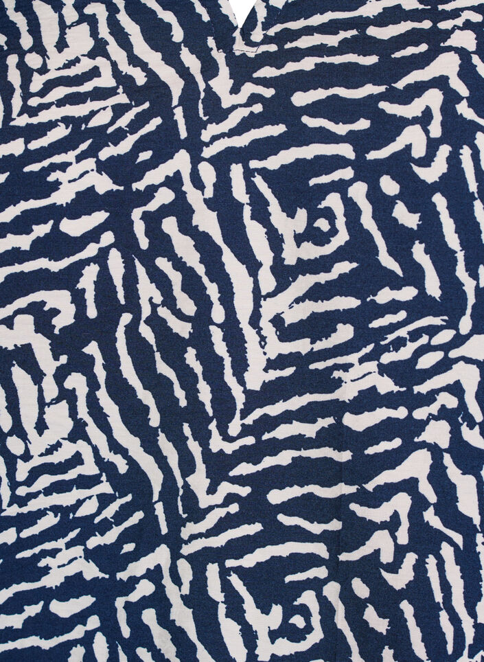 Blouse with short sleeves and a ruffled hem, Blue, Packshot image number 2