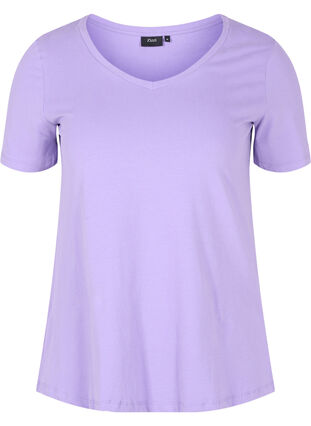 Basic plain cotton t-shirt, Paisley Purple, Packshot image number 0