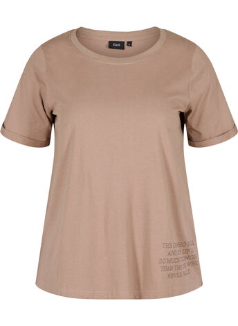 Cotton sports t-shirt with text and short sleeves