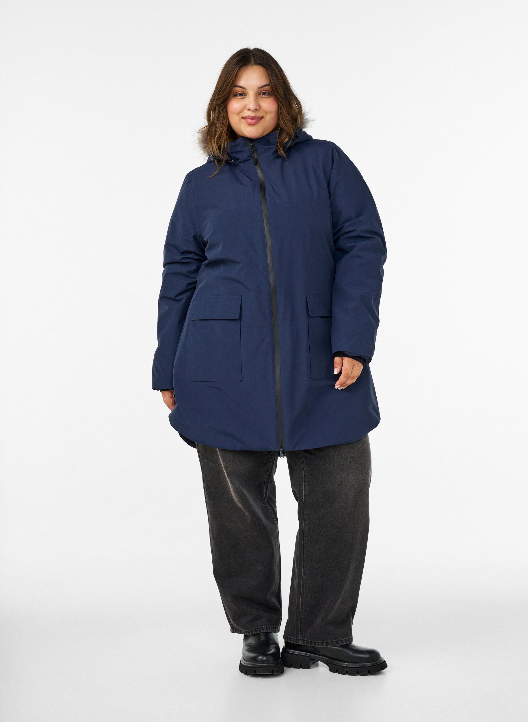 ZizzifashionWaterproof hooded parka, Blue, Model image number 1