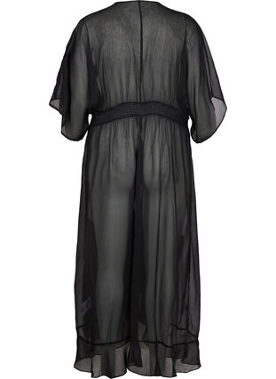 Short-sleeved beach kimono, Black, Packshot image number 1