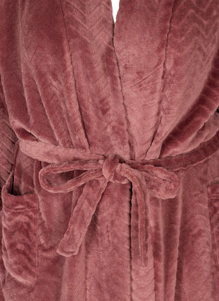 Short patterned dressing gown with pockets, Ash Rose, Packshot image number 2