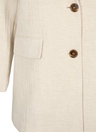 Blazer in a material blend with linen, Rainy Day, Packshot image number 2