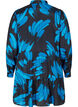 Printed viscose tunic with zip, Dark Blue AOP, Packshot image number 1