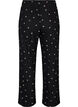 Pyjama bottoms with ribbed texture and floral print, Black, Packshot image number 1