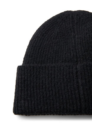 Knitted beanie with wool, Black, Packshot image number 2