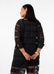 Loose shirt with lace and sheer mesh, Black, Model image number 1