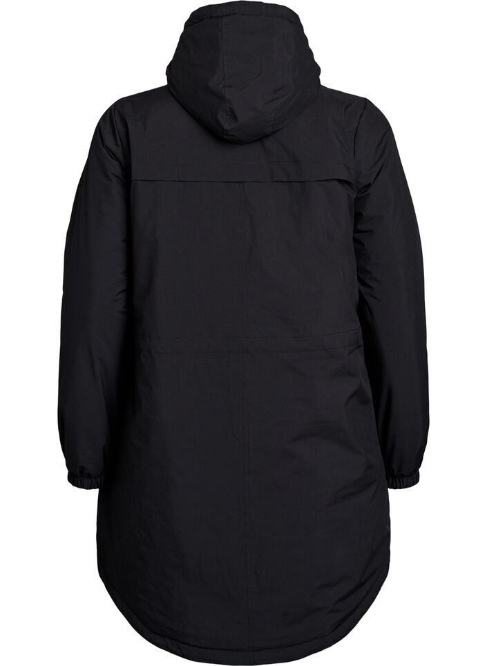 Lightweight padded parka with a hood, Black, Packshot image number 1