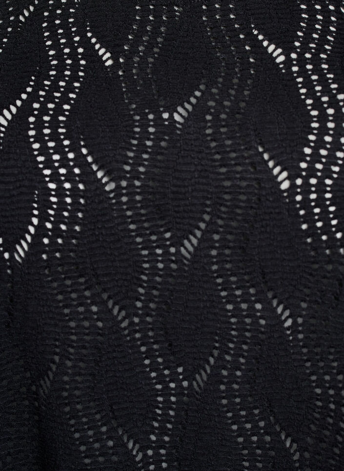 Short jersey dress with eyelet pattern, Black, Packshot image number 2