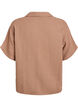 Cotton muslin blouse with short sleeves, Brown, Packshot image number 1