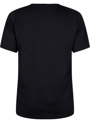T-shirt in organic cotton with studs , Black NOW or never, Packshot image number 1