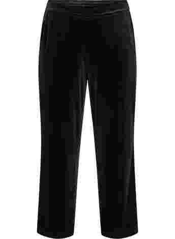 Loose trousers in velour