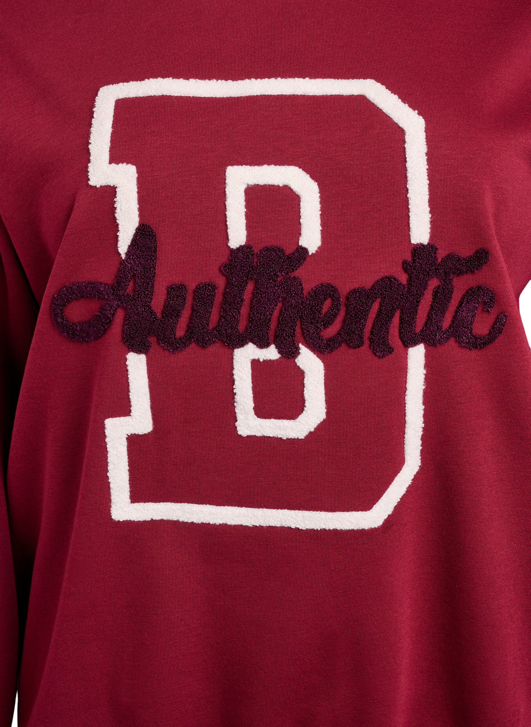 Zizzifashion Sweatshirt with front motif, Dark Bordeaux, Packshot image number 2