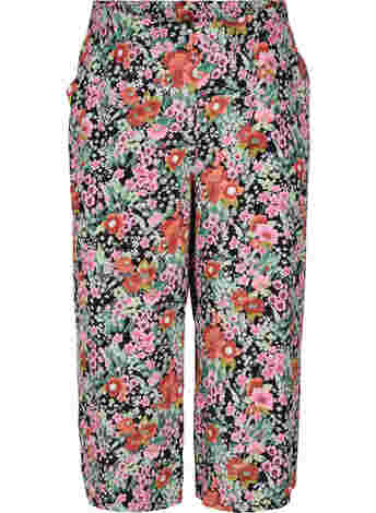 Floral culotte trousers with pockets